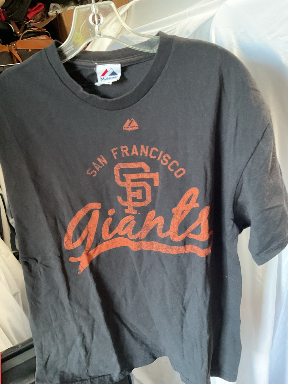 Majestic Black San Francisco Giants Tee with Orange Logo